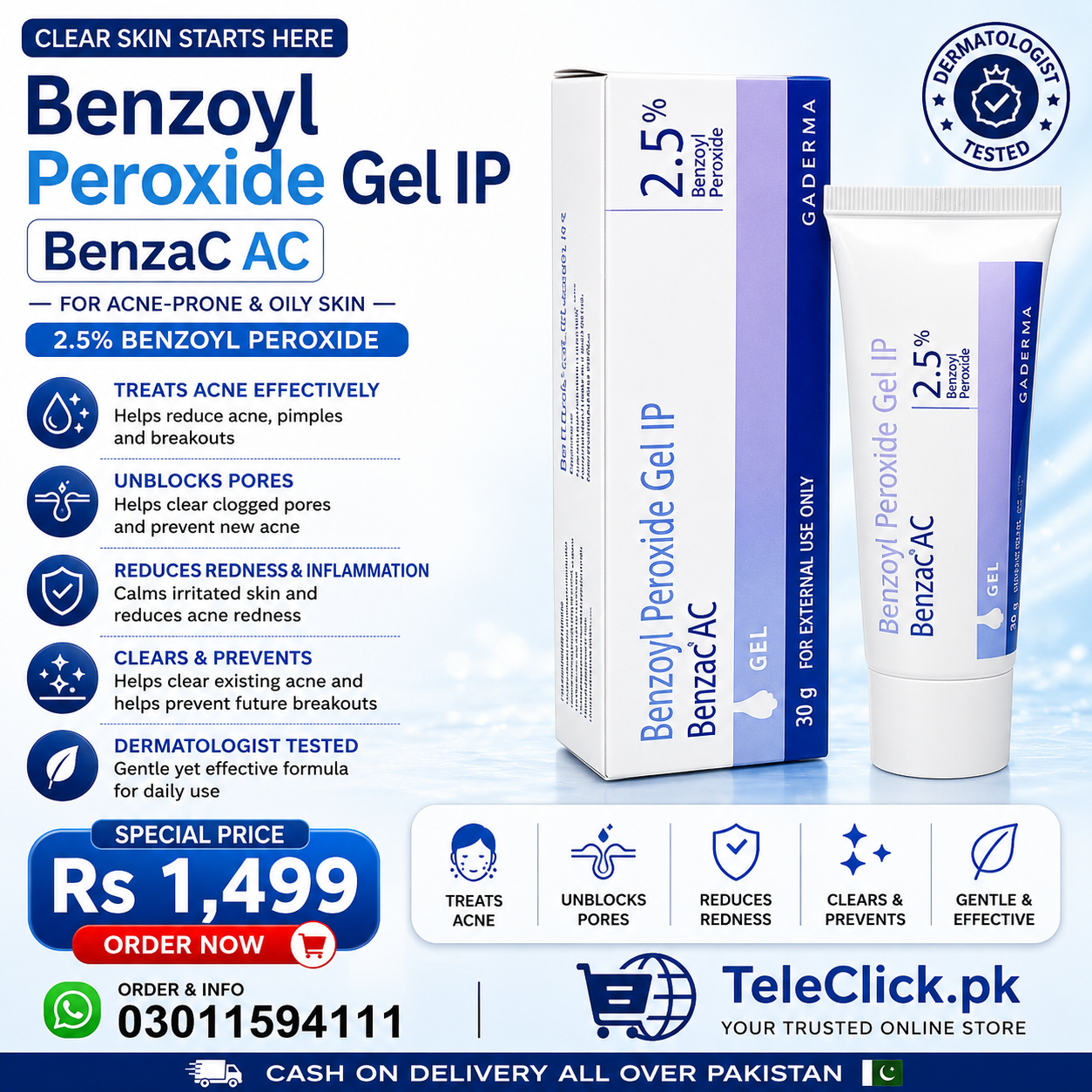 Benzac AC 2.5% Gel In Pakistan - 03011594111 — photo 1