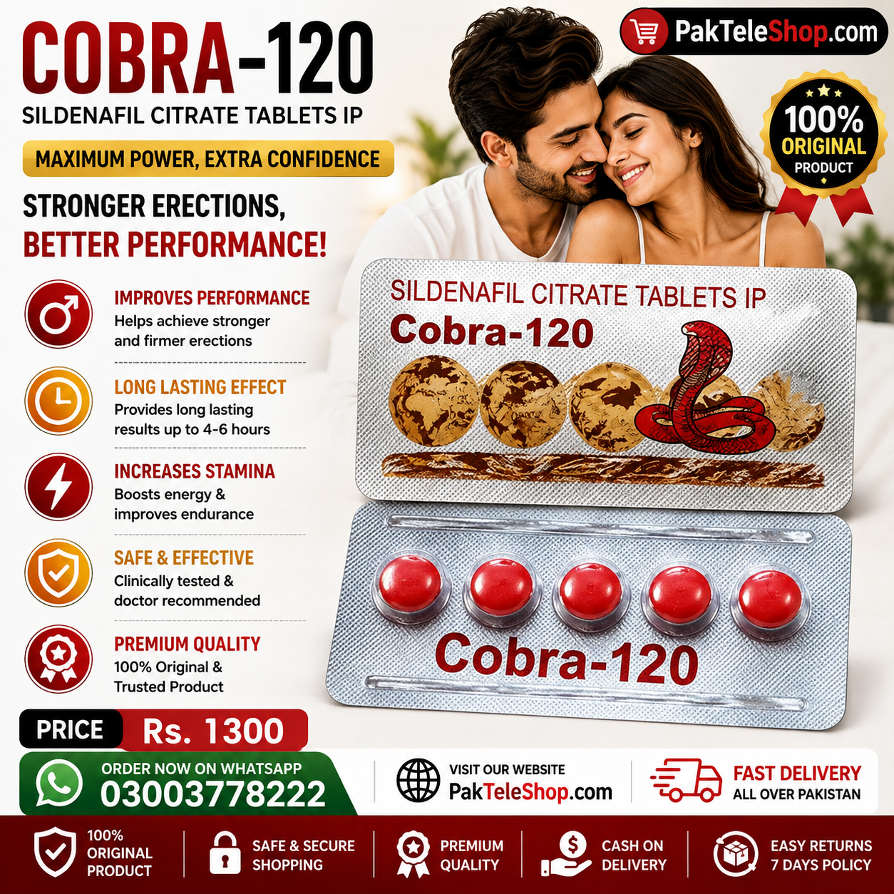 Cobra Tablets For Men 120mg In Pakistan - 03003778222