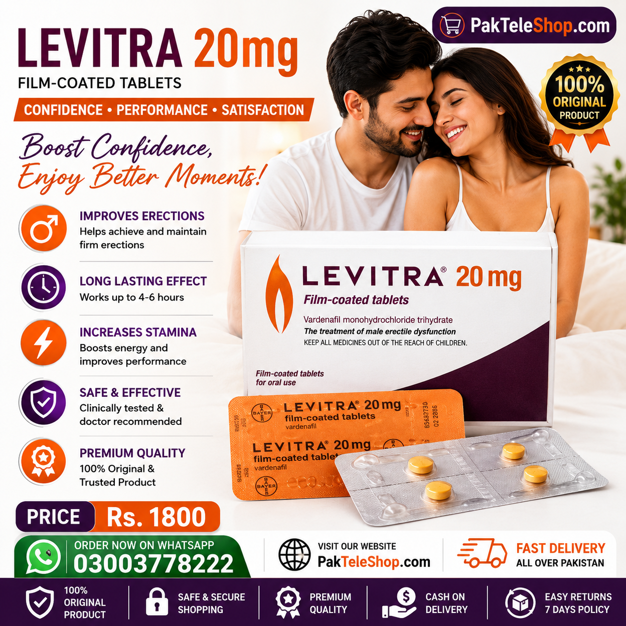 Levitra Tablets Price In Pakistan - 03003778222