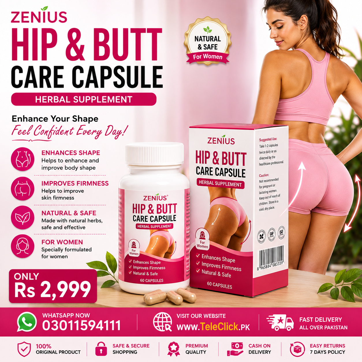 Zenius Hip & Butt Care Capsule In Pakistan - 03011594111