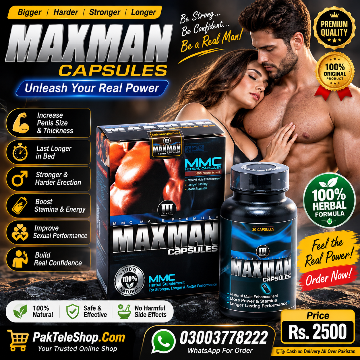 Maxman Capsules Price In Pakistan - 03003778222